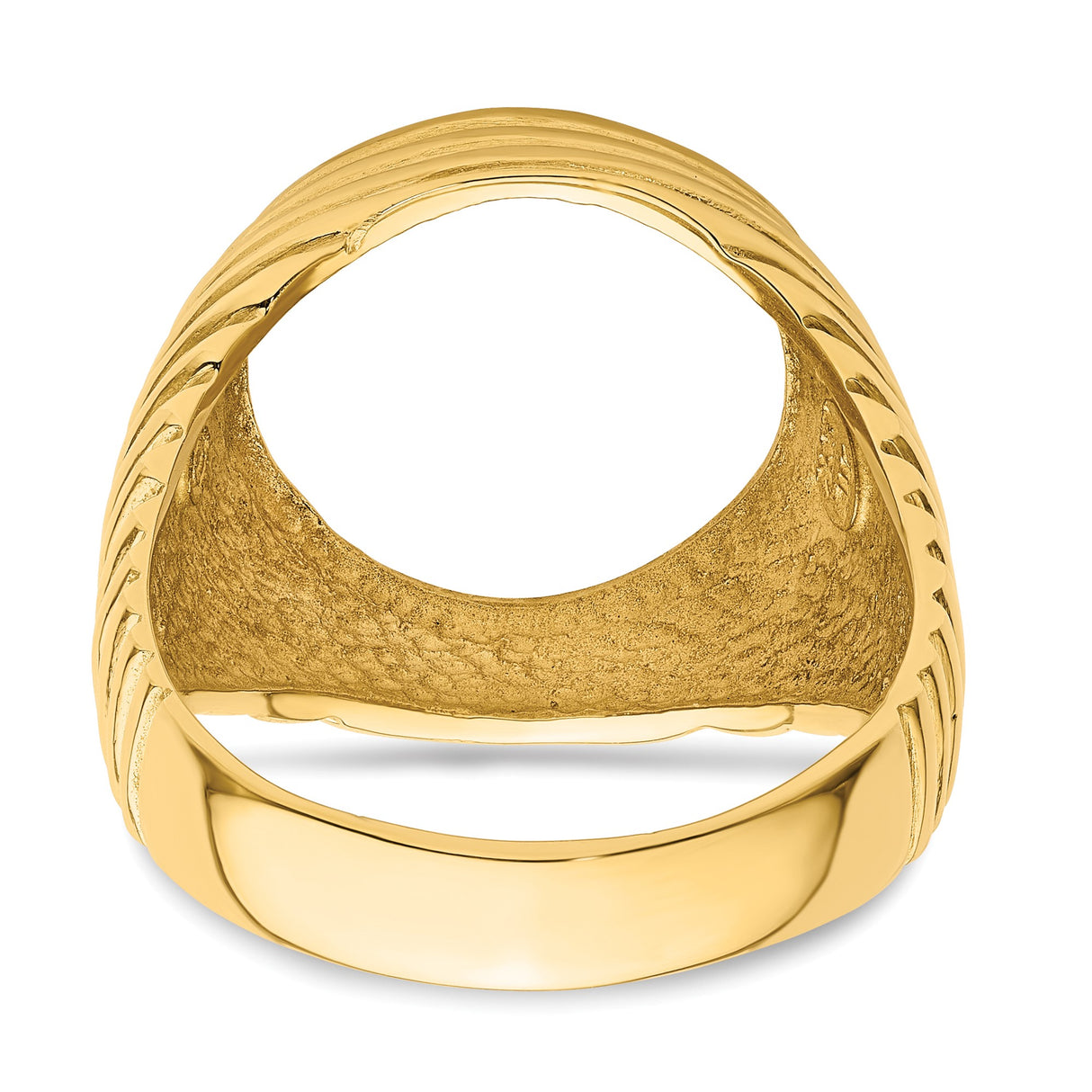 13 mm 14k Yellow Gold coin bezel ring for Mexican 2 Peso Peso β additional image