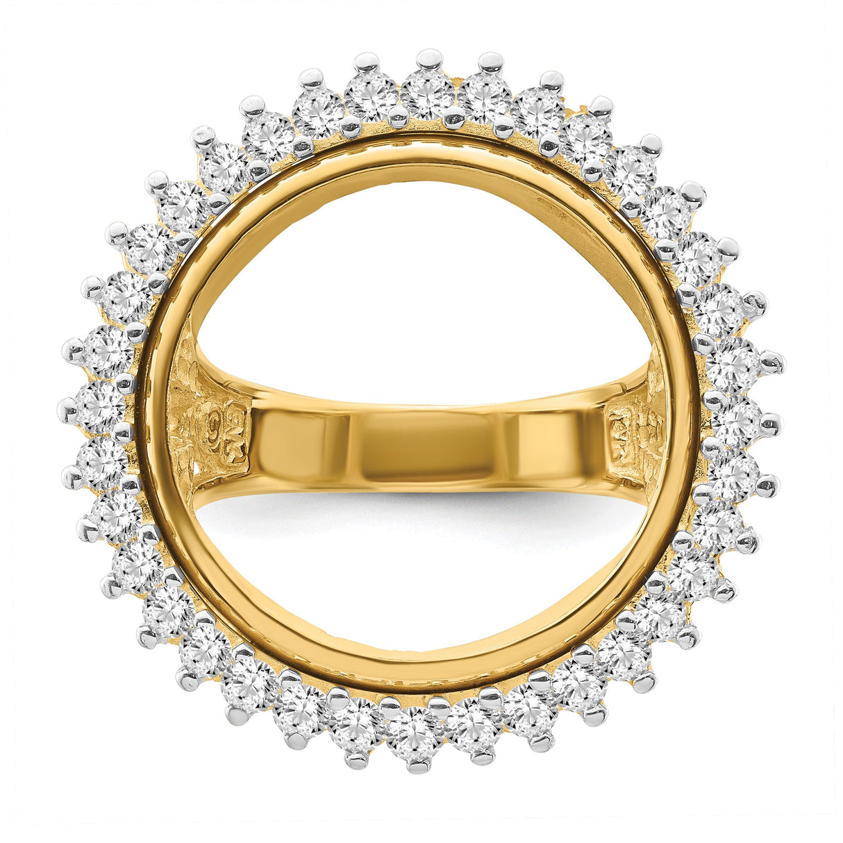 19 mm 14k Yellow Gold coin bezel ring for Mexican 5 Peso Peso β additional image