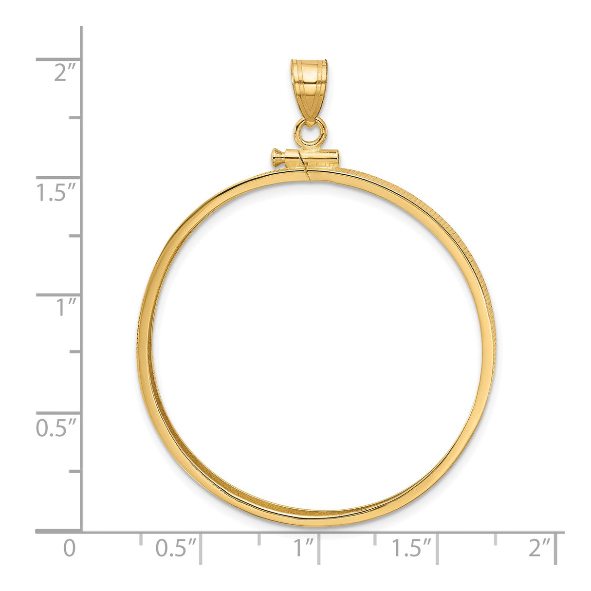 37 mm 14k Yellow Gold coin bezel for Mexican 50 Peso Peso β size reference (ruler)