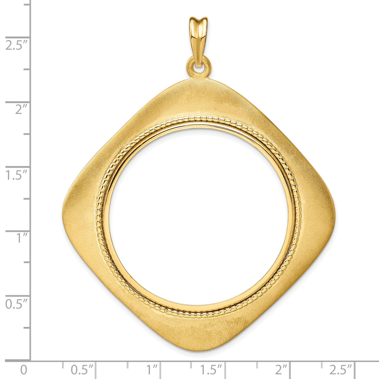 37 mm 14k Yellow Gold coin bezel for Mexican 50 Peso Peso β size reference (ruler)