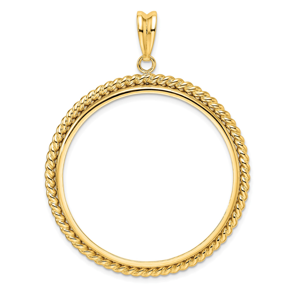 37 mm 14k Yellow Gold coin bezel for Mexican 50 Peso Peso