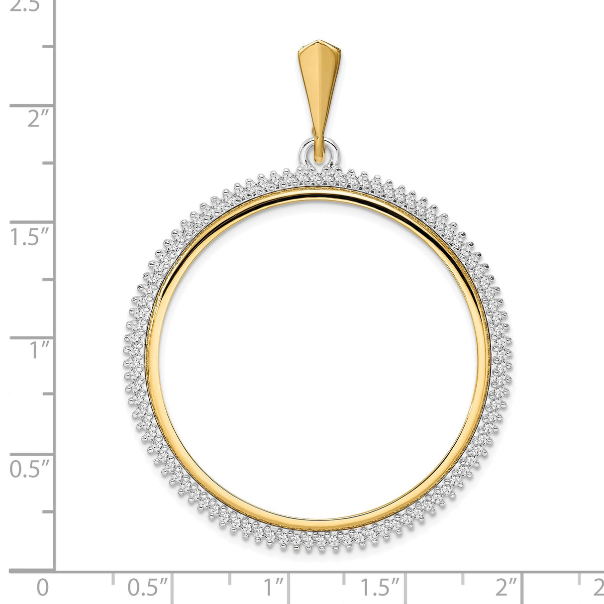 14k coin bezel for Austria €1.50 Philharmonic — size reference (ruler)
