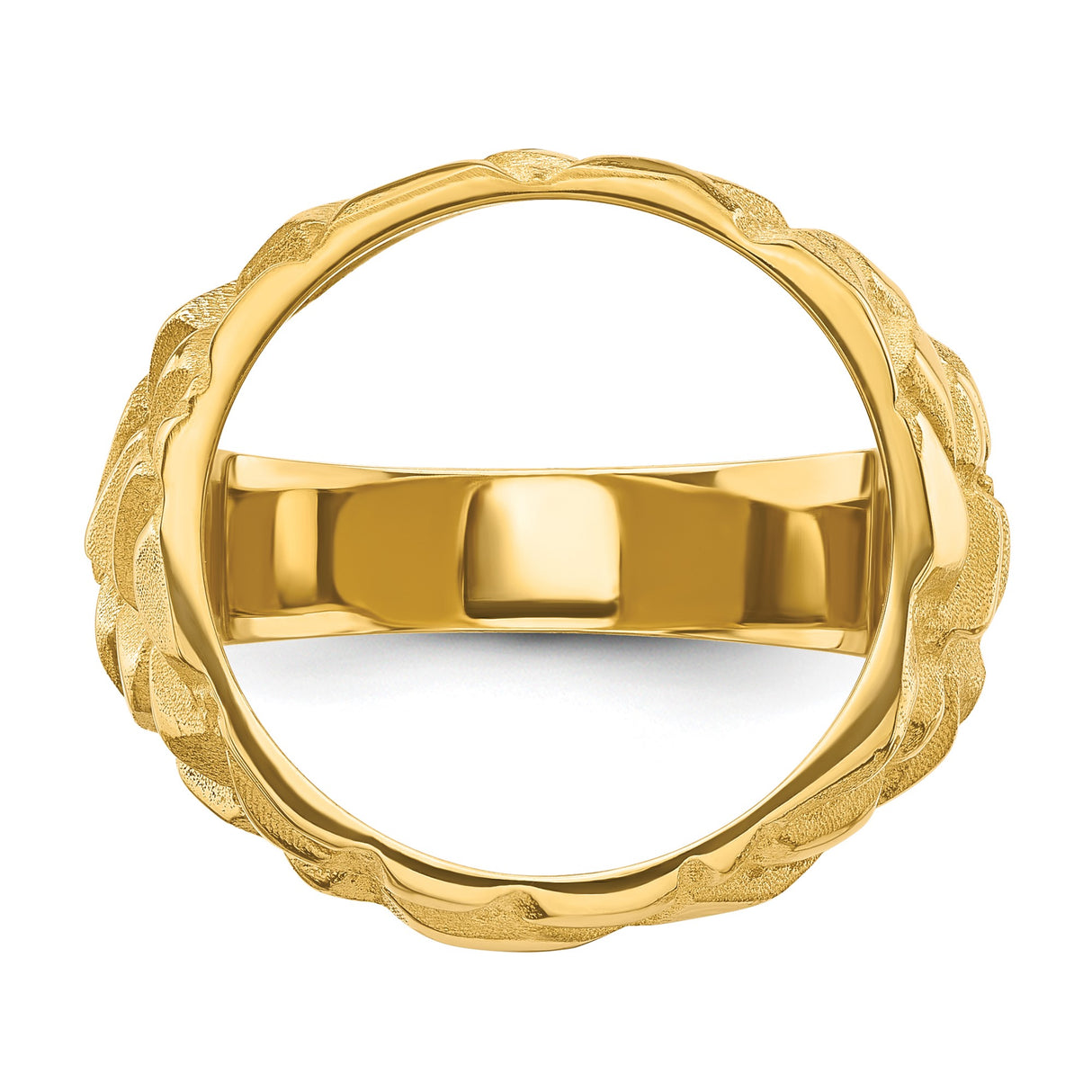 Australian 1/10 oz Gold Lunar $15 Coin Series 1 Coin Bezel Ring Prong Set Mens Nugget in 14k Yellow Gold