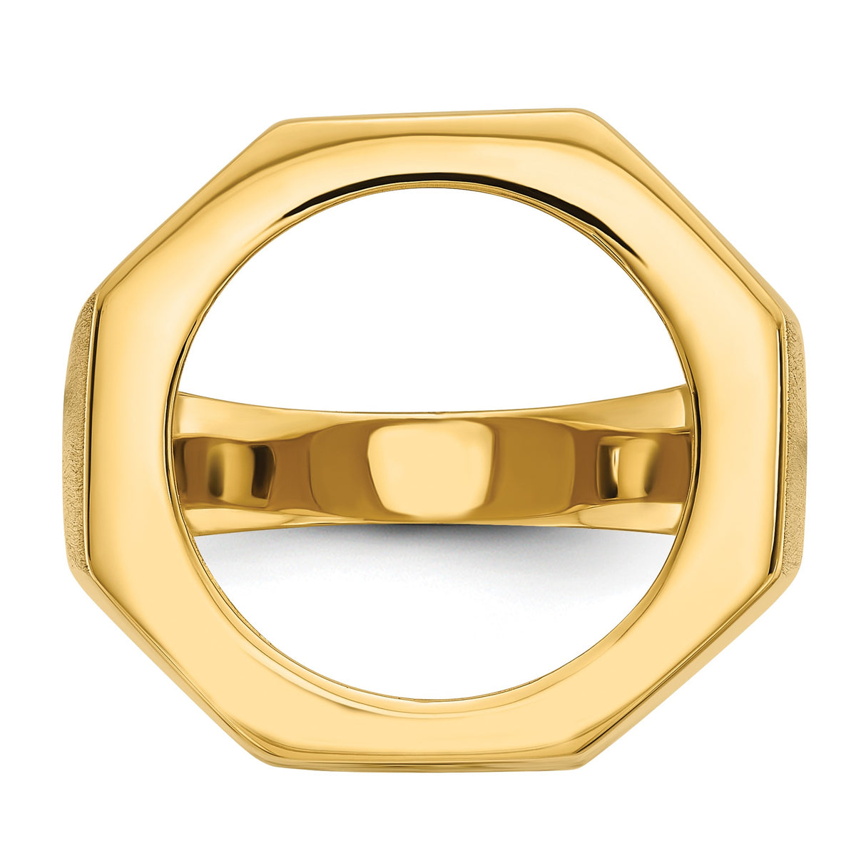 Australian 1/10 oz Gold Koala $15 Coin Bezel Ring Prong Set Mens Textured Octagonal in 14k Yellow Gold