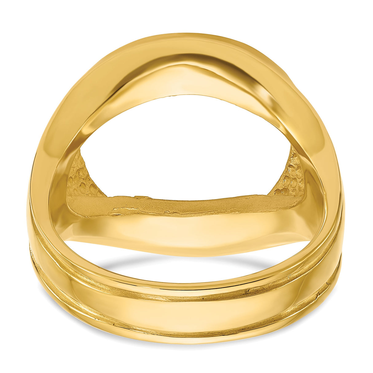 Australian 1/10 oz Gold Lunar $15 Coin Series 3 Coin Bezel Ring Prong Set Concaved Comfort Fit in 14k Yellow Gold