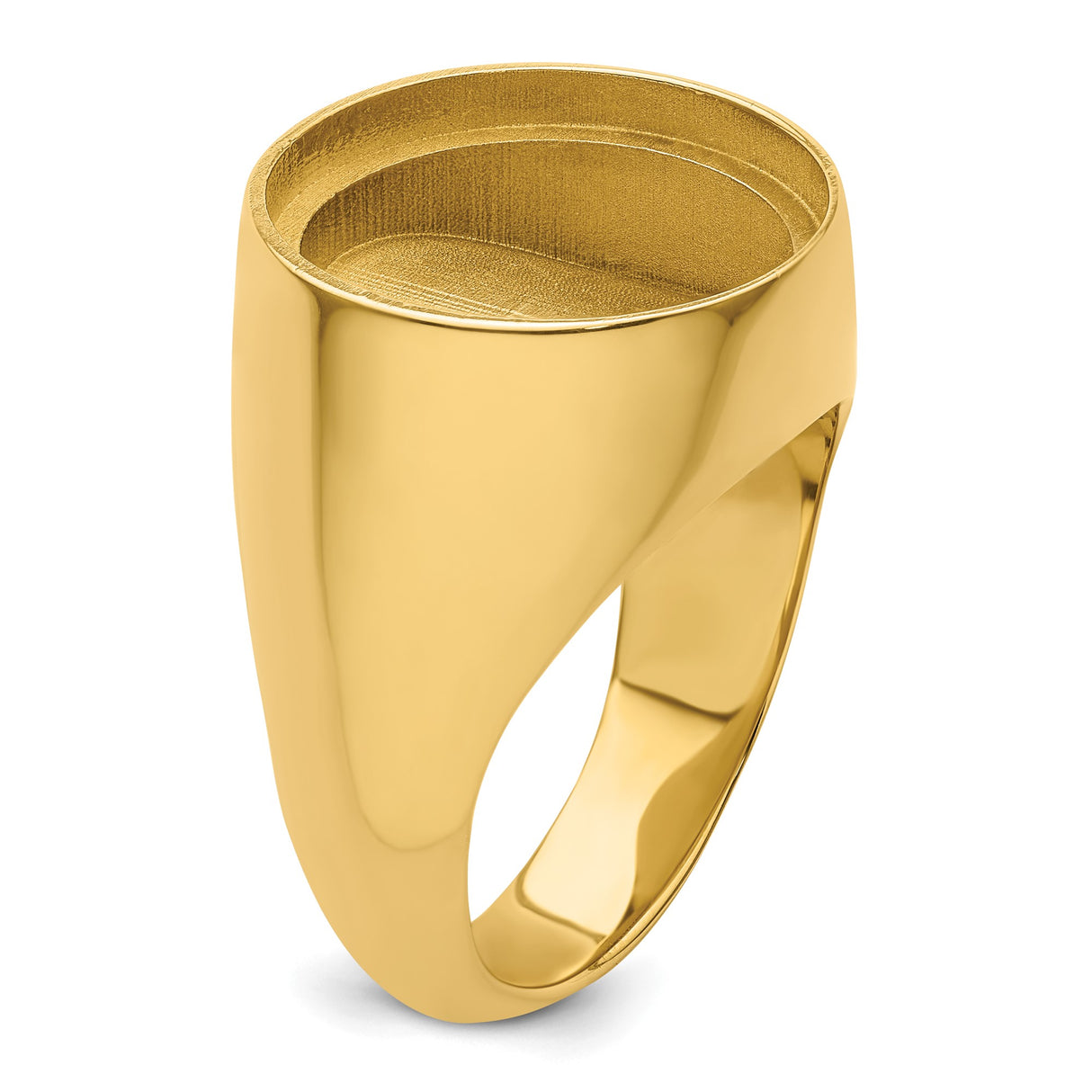 Australian 1/10 oz Gold Lunar $15 Coin Series 1 Coin Bezel Ring Prong Set Mens Polished Classic Solid Back in 14k Yellow Gold