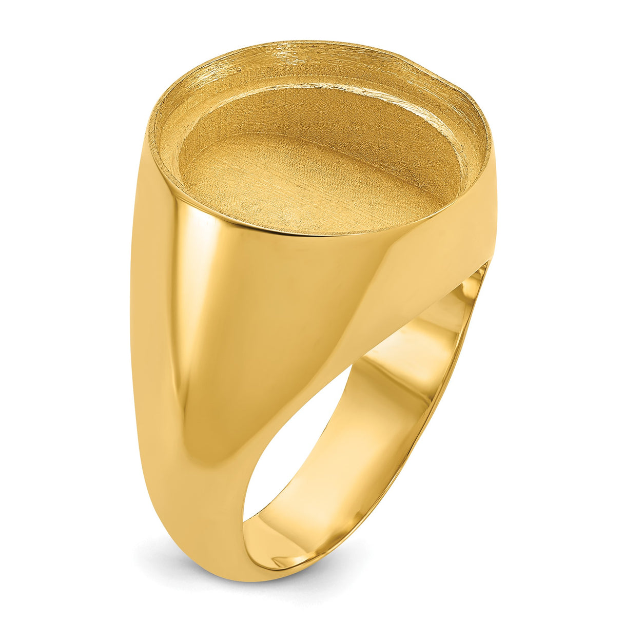 Australian 1/10 oz Gold Koala $15 Coin Bezel Ring Prong Set Mens Polished Classic Solid Back in 14k Yellow Gold