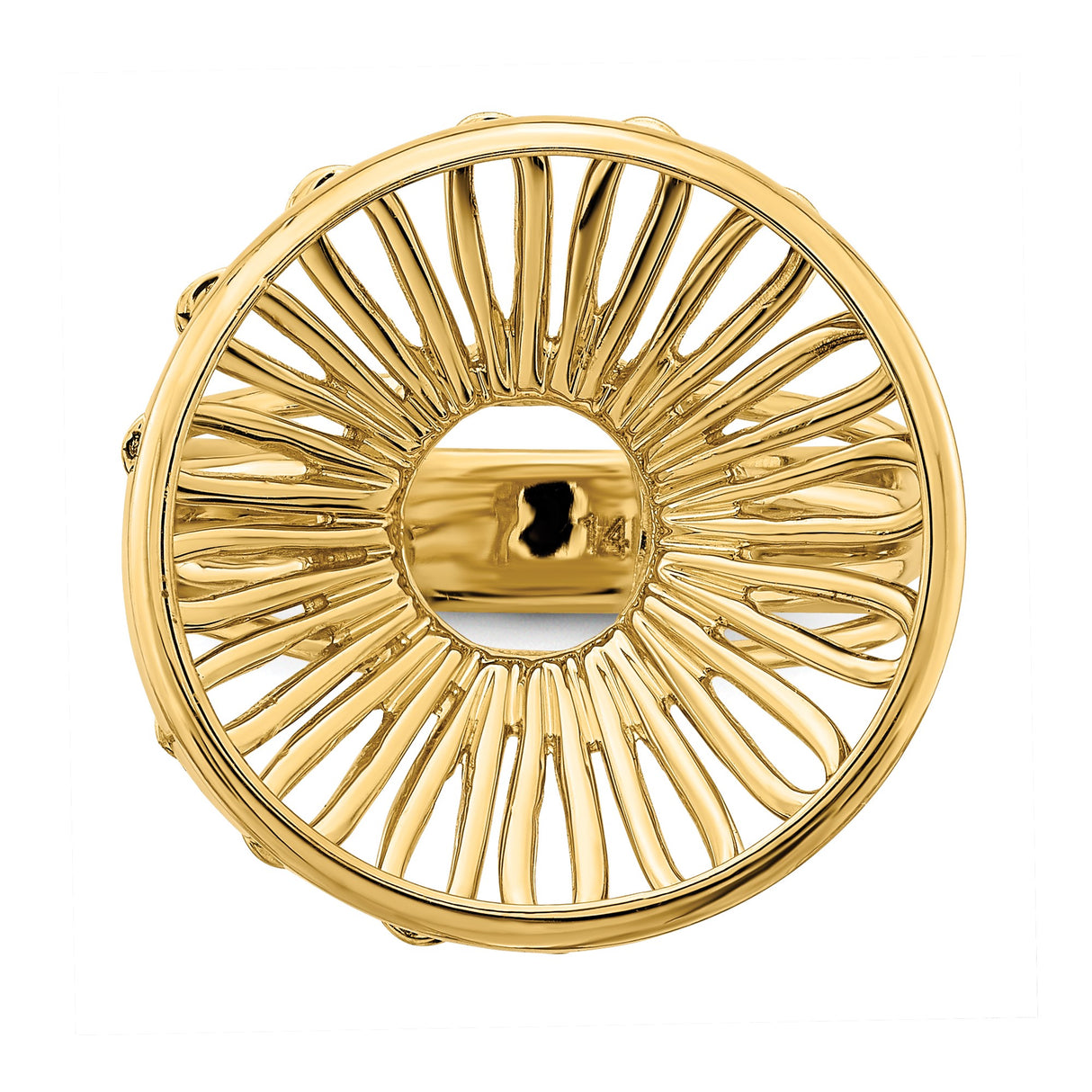 Isle of Man 1/10 oz Gold Cat Coin Bezel Ring Prong Set Polished Wire in 14k Yellow Gold