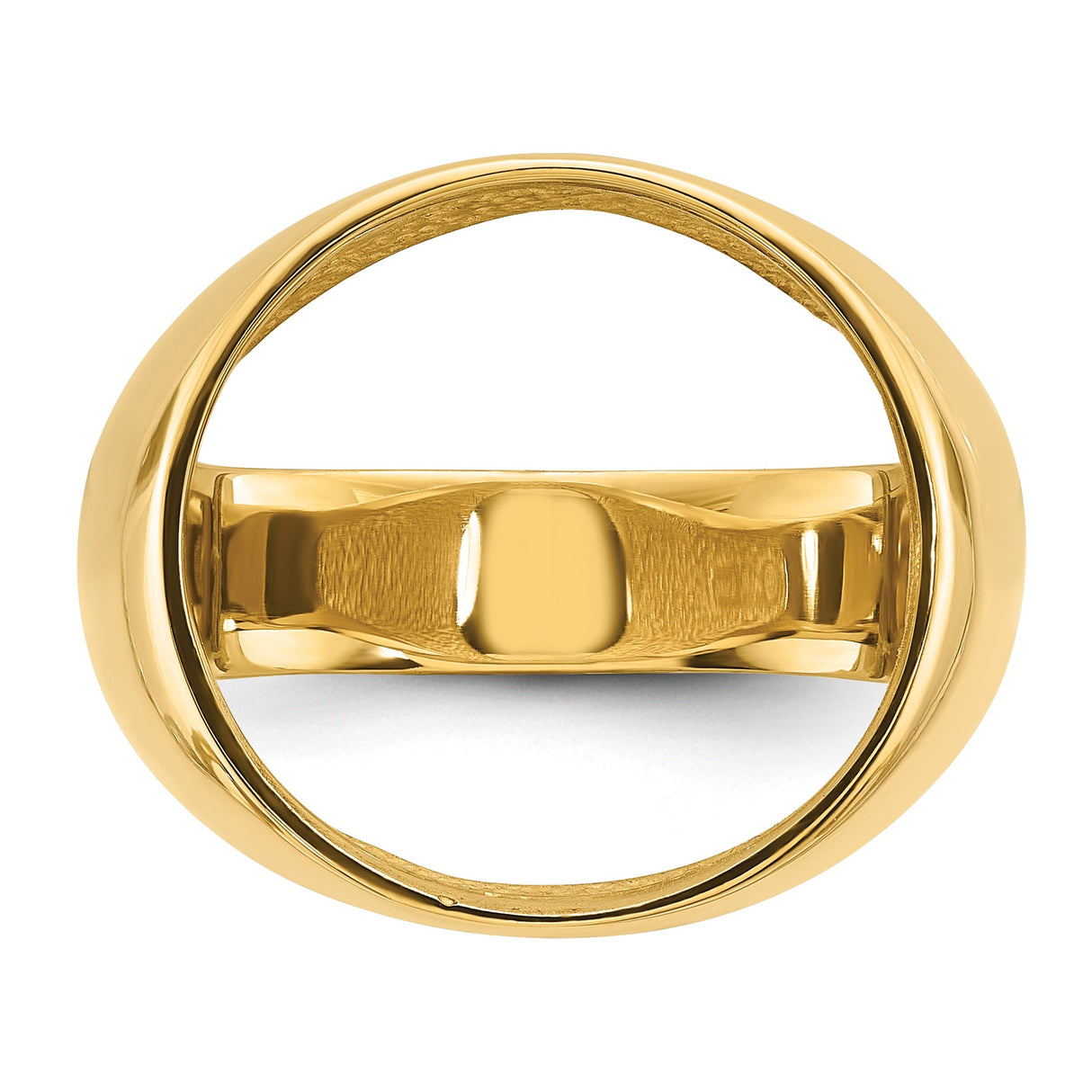 Australian 1/10 oz Gold Lunar $15 Coin Series 3 Coin Bezel Ring Prong Set Mens Diamond-cut Classic Open Back in 14k Yellow Gold