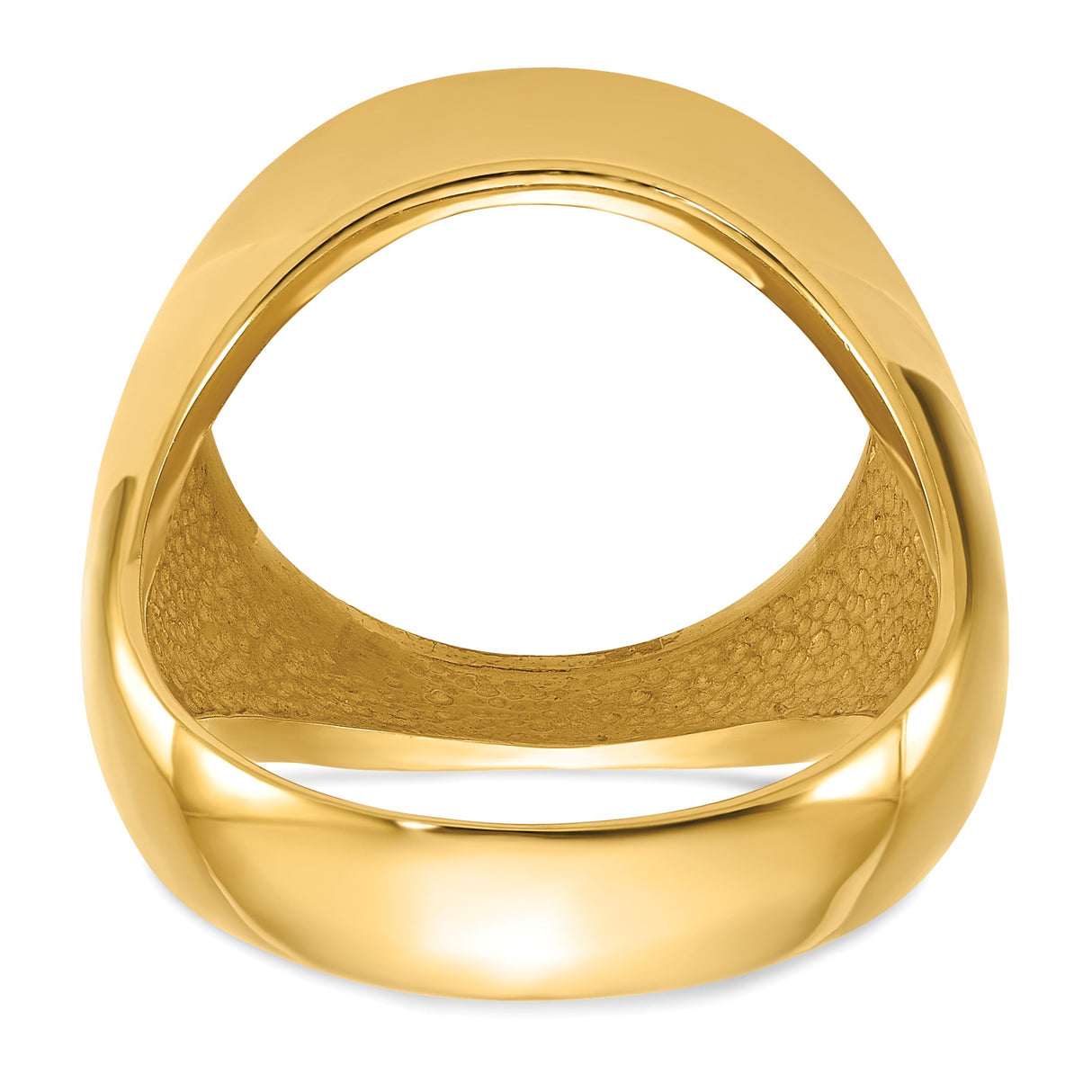 Australian 1/10 oz Gold Lunar $15 Coin Series 3 Coin Bezel Ring Prong Set Mens Diamond-cut Classic Open Back in 14k Yellow Gold