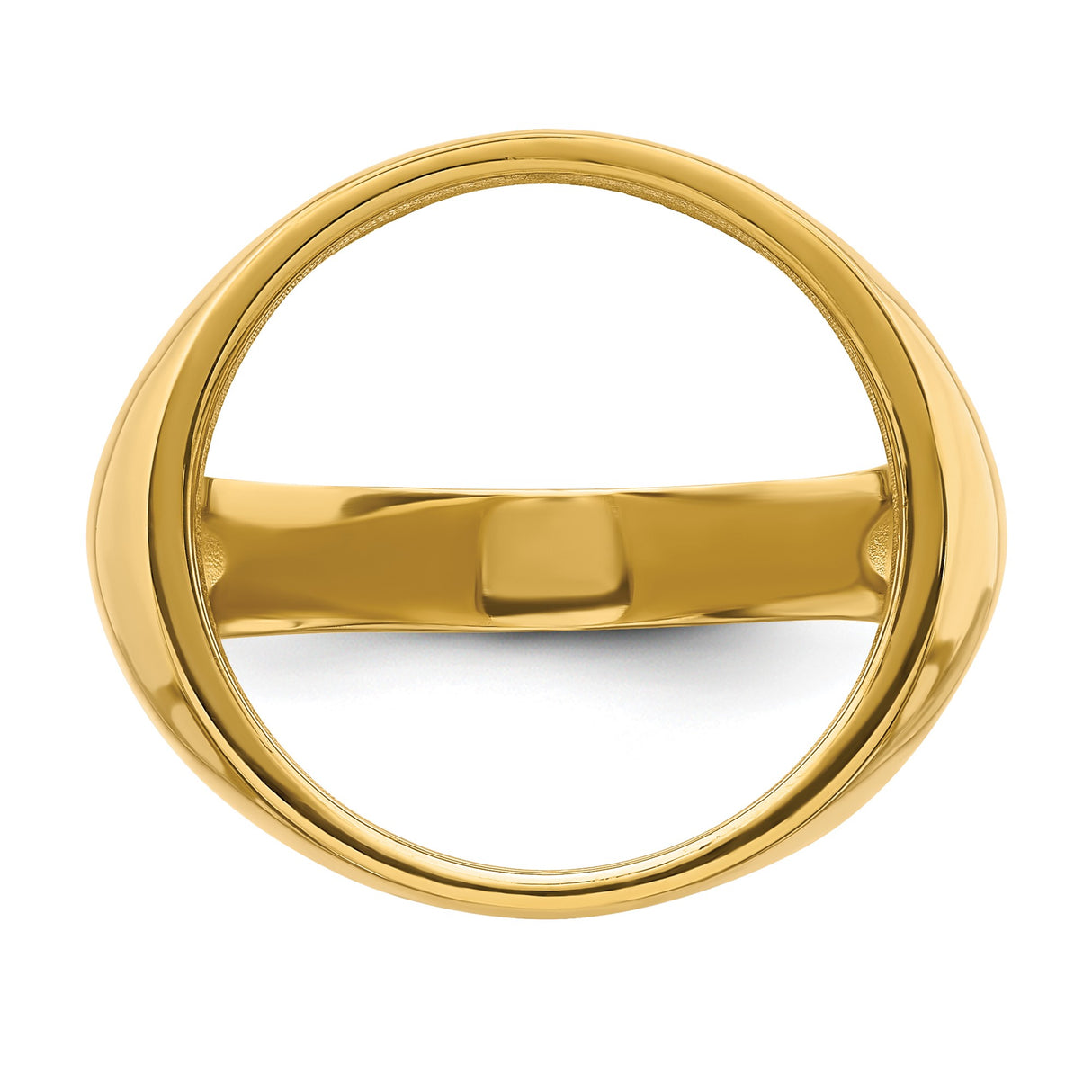 Australian 1/10 oz Gold Lunar $15 Coin Series 1 Coin Bezel Ring Prong Set Mens Polished Classic Open Back in 14k Yellow Gold