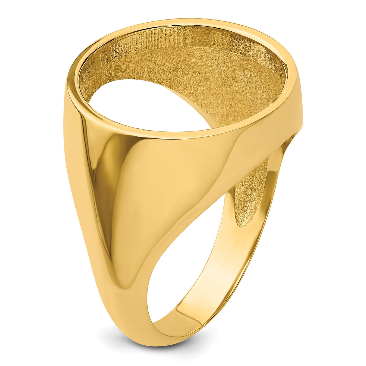 Australian 1/10 oz Gold Lunar $15 Coin Series 1 Coin Bezel Ring Prong Set Mens Polished Classic Open Back in 14k Yellow Gold