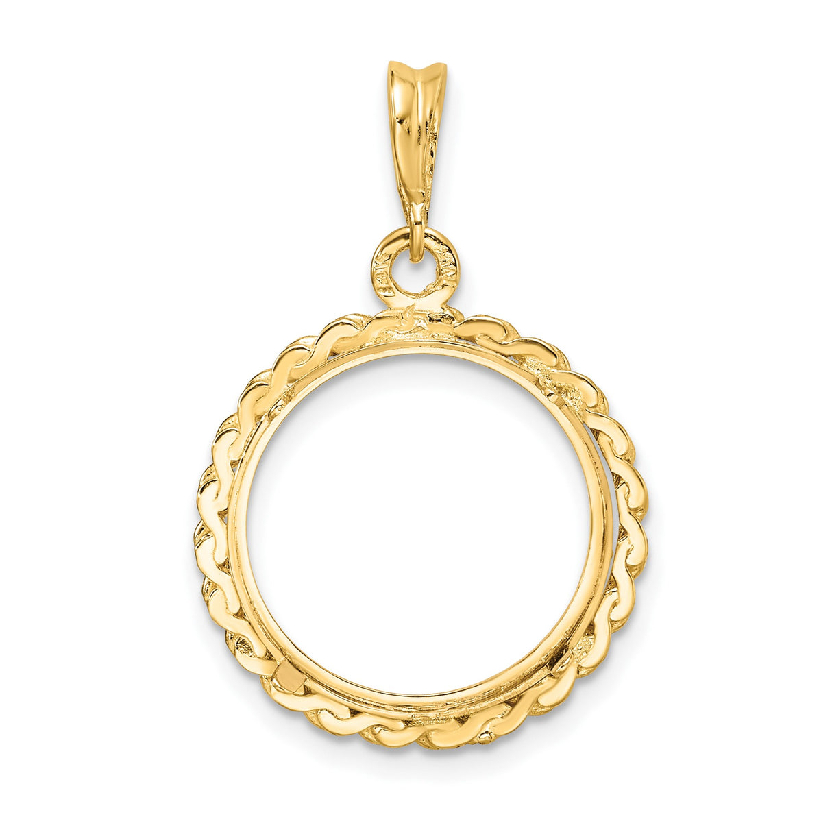 16 mm 14k Yellow Gold coin bezel for Russian 1 Kopek Kopek — additional image