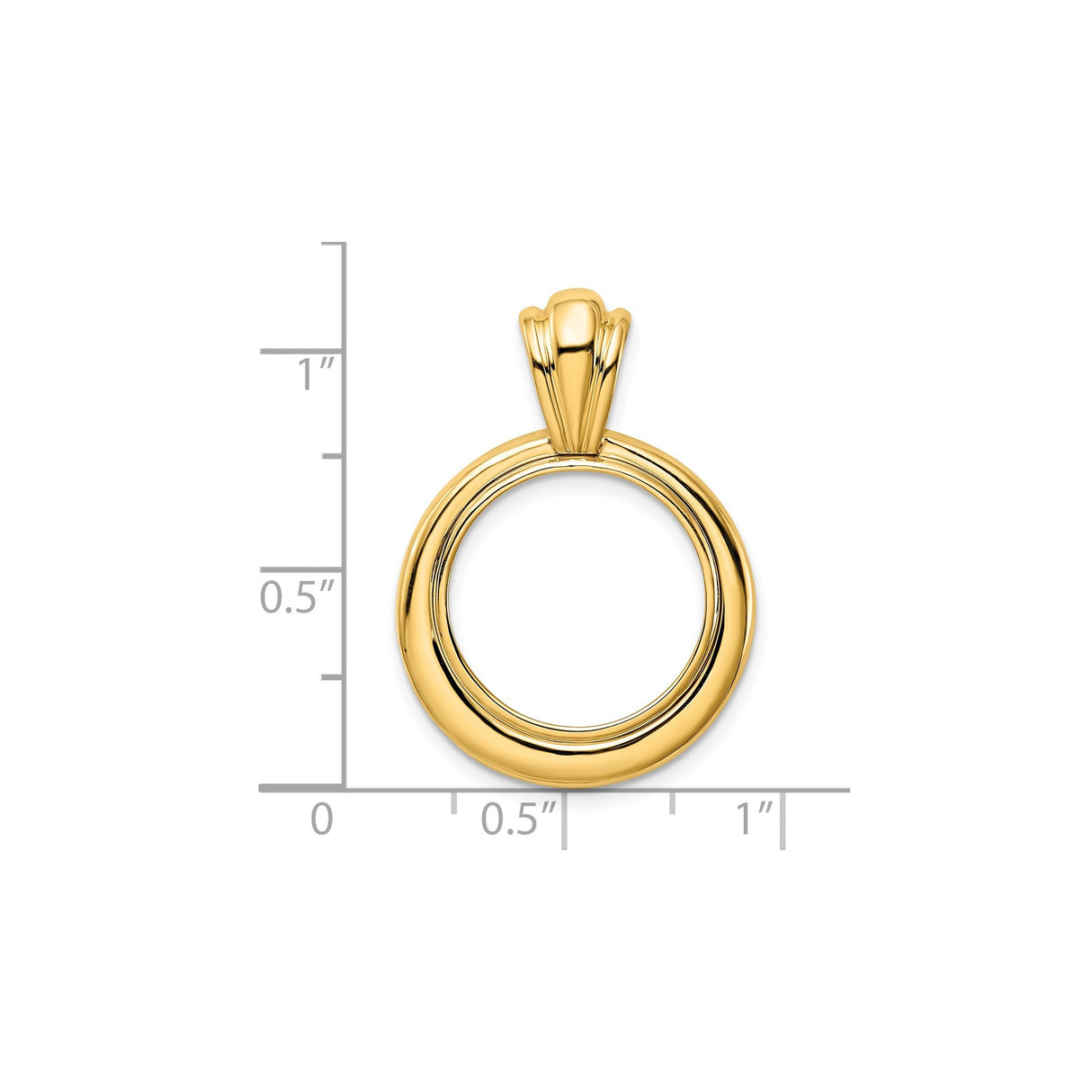 17 mm 14k Yellow Gold coin bezel for South African Krugerrand β size reference (ruler)