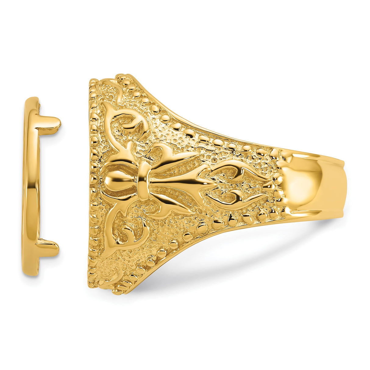 17 mm 14k Yellow Gold coin bezel ring for South African Krugerrand — additional image