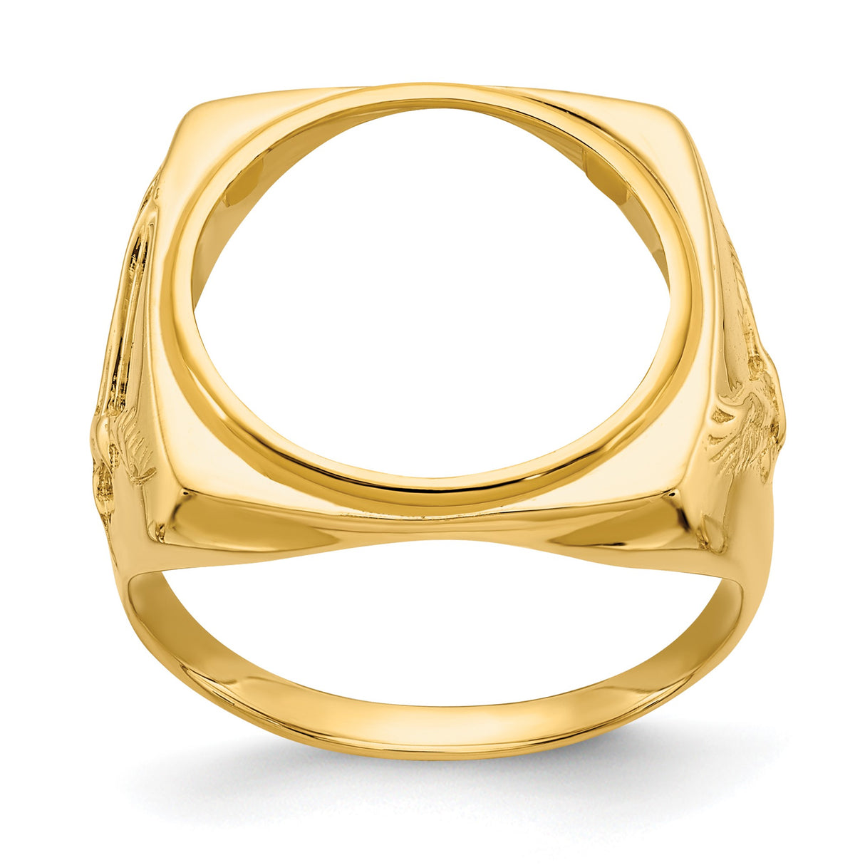17 mm 14k Yellow Gold coin bezel ring for South African Krugerrand — additional image