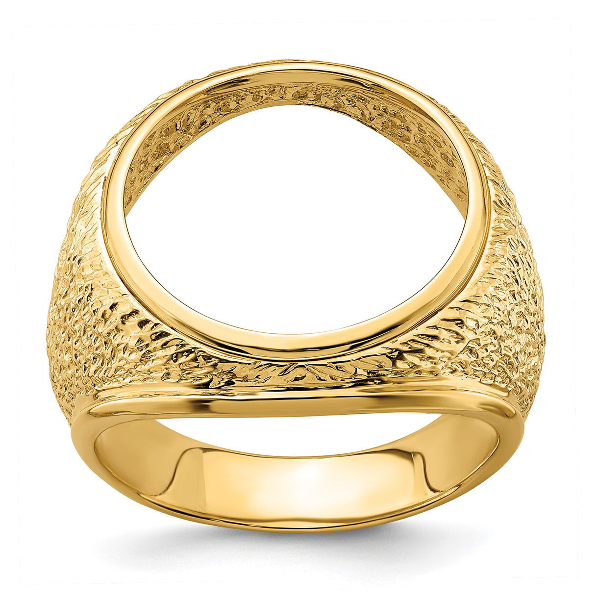 17 mm 14k Yellow Gold coin bezel ring for South African Krugerrand — additional image