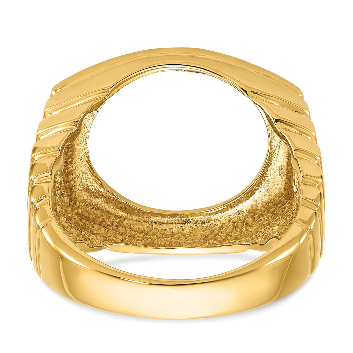 17 mm 14k Yellow Gold coin bezel ring for South African Krugerrand — additional image