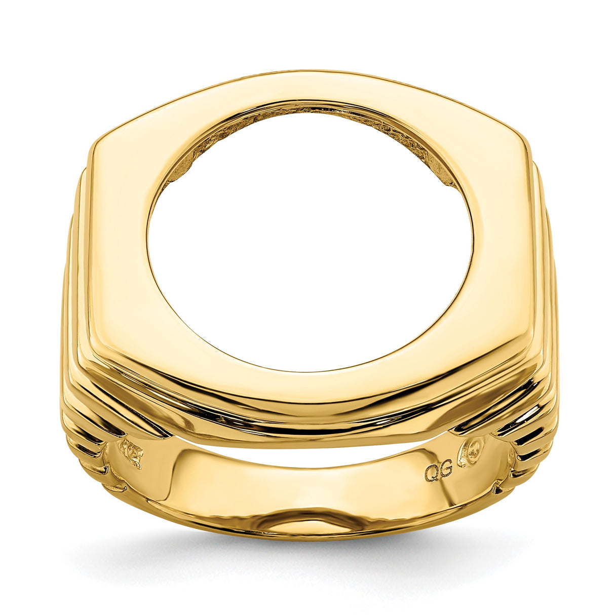 17 mm 14k Yellow Gold coin bezel ring for South African Krugerrand — additional image