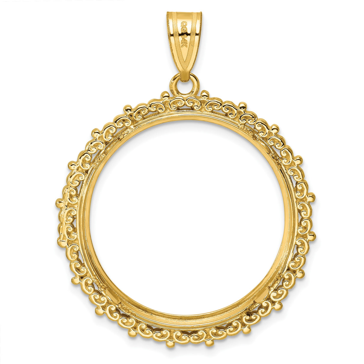 27 mm 14k Yellow Gold coin bezel for South African Krugerrand — additional image