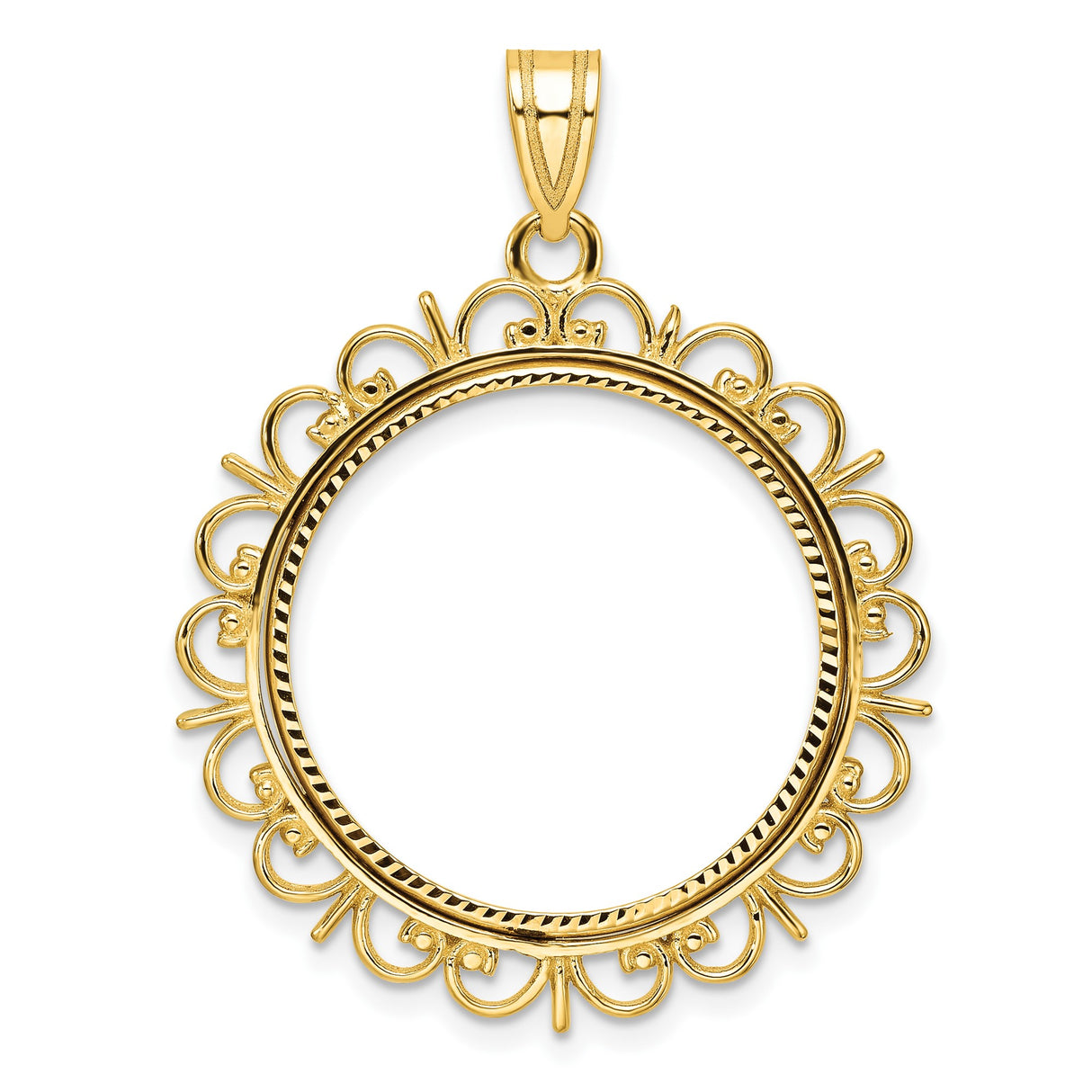 22 mm 14k Yellow Gold coin bezel for South African Krugerrand