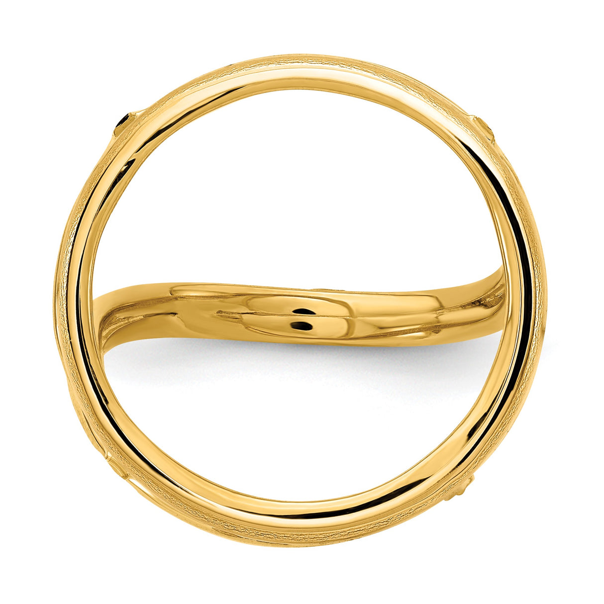 22 mm 14k Yellow Gold coin bezel ring for South African Krugerrand — additional image
