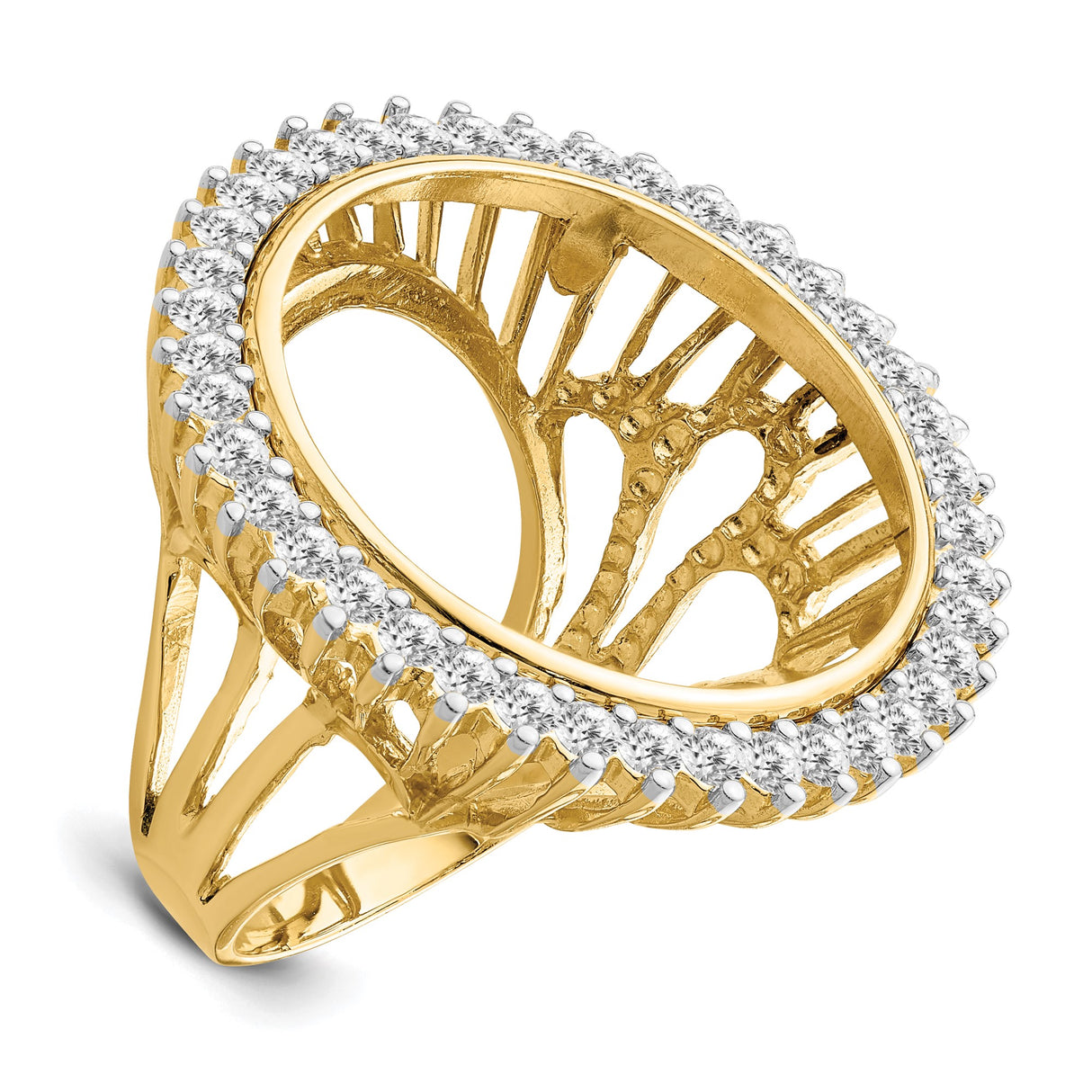 22 mm 14k Yellow Gold coin bezel ring for South African Krugerrand