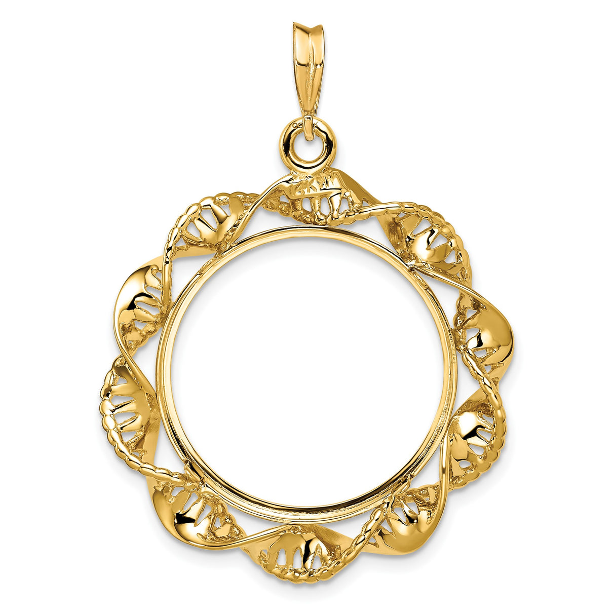 22 mm 14k Yellow Gold coin bezel for South Africian 2 Rand Rand β additional image