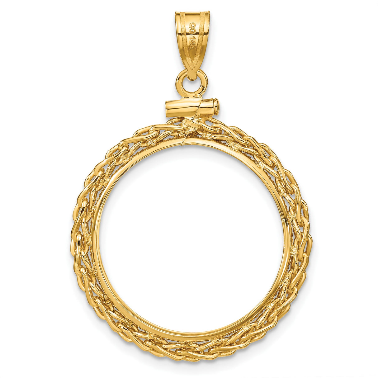 22 mm 14k Yellow Gold coin bezel for South Africian 2 Rand Rand β additional image