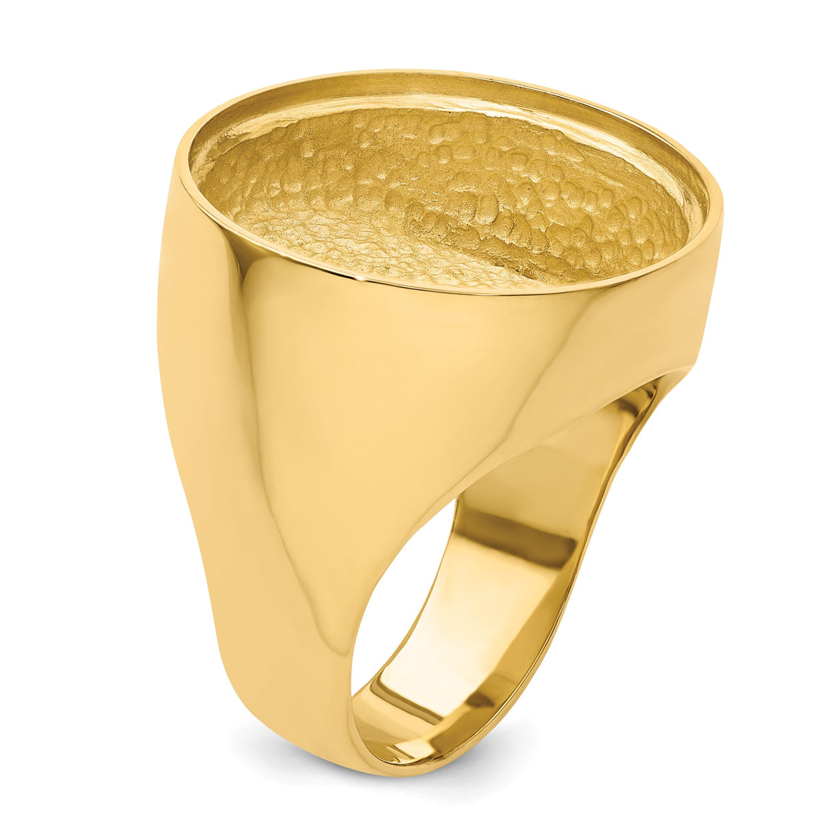 22 mm 14k Yellow Gold coin bezel ring for South Africian 2 Rand Rand — additional image