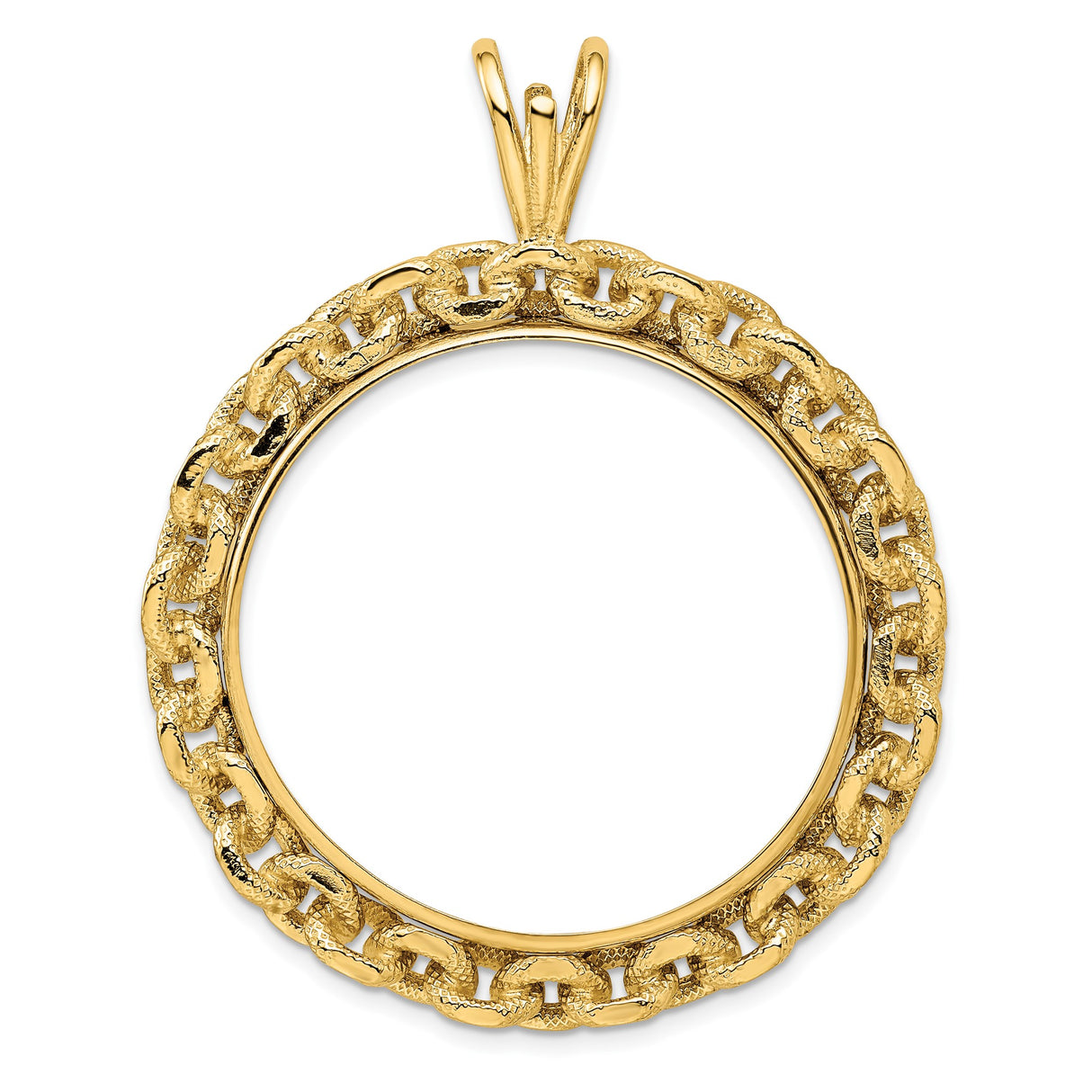 33 mm 14k Yellow Gold coin bezel for UK £100 Britannia