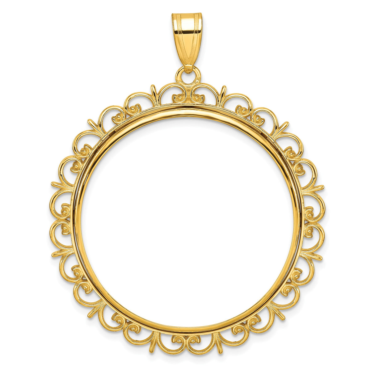 33 mm 14k Yellow Gold coin bezel for UK £100 Britannia