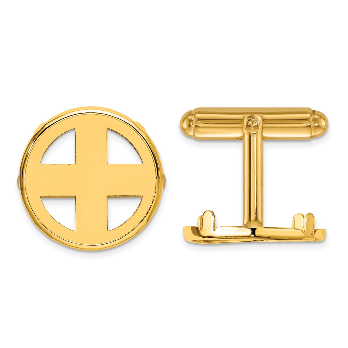 17 mm 14k Yellow Gold coin bezel cuff links for UK £10 Britannia