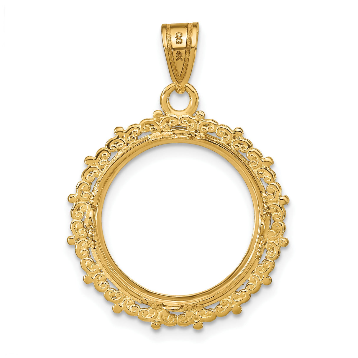 17 mm 14k Yellow Gold coin bezel for UK £10 Britannia — additional image