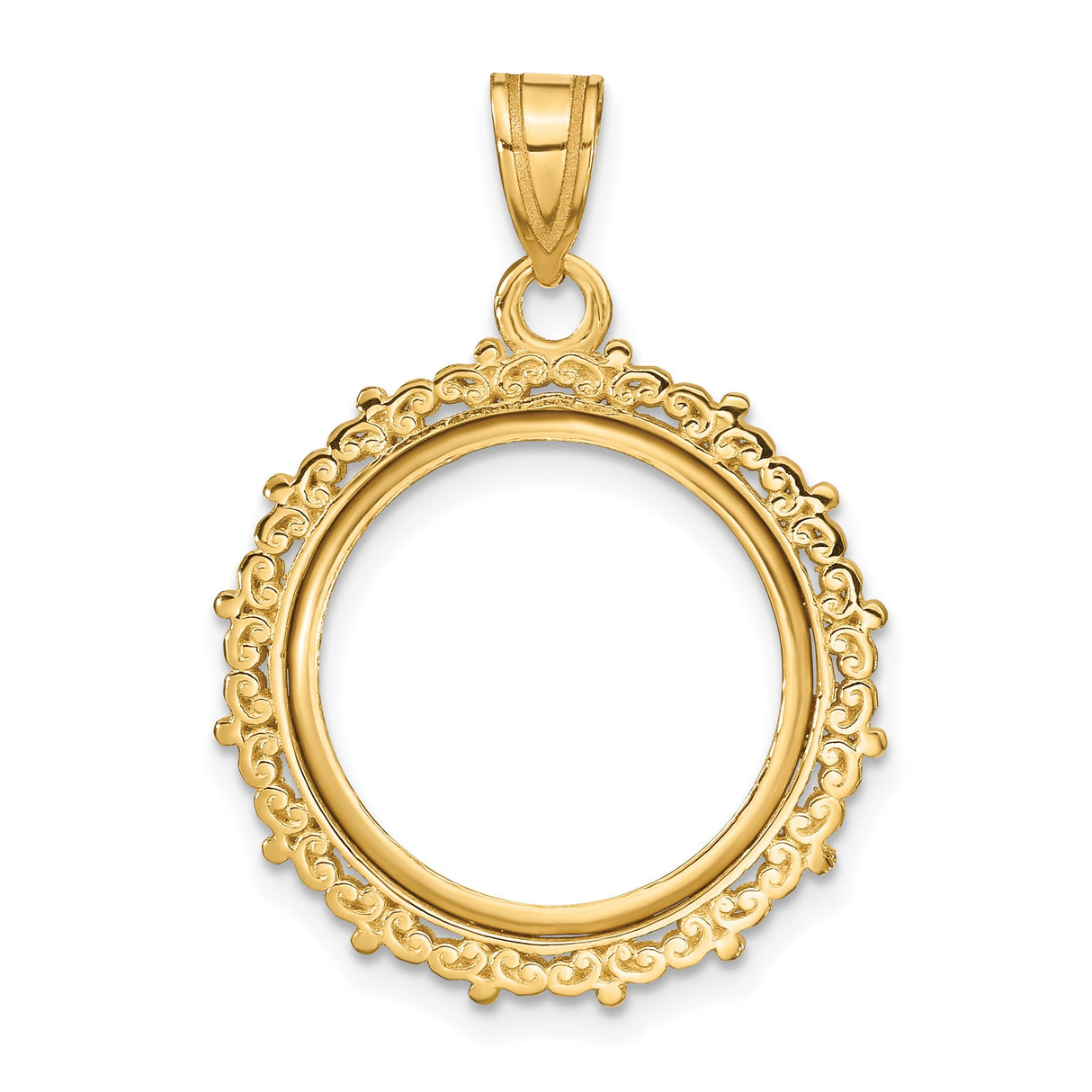 17 mm 14k Yellow Gold coin bezel for UK £10 Britannia