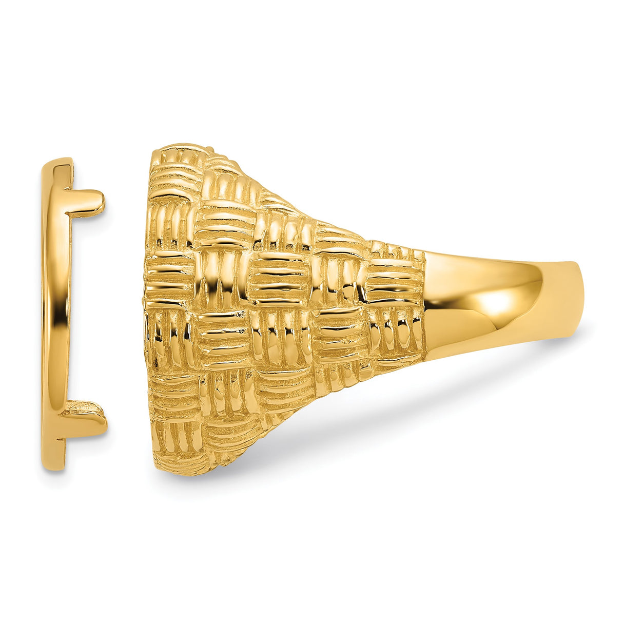 17 mm 14k Yellow Gold coin bezel ring for UK £10 Britannia — additional image