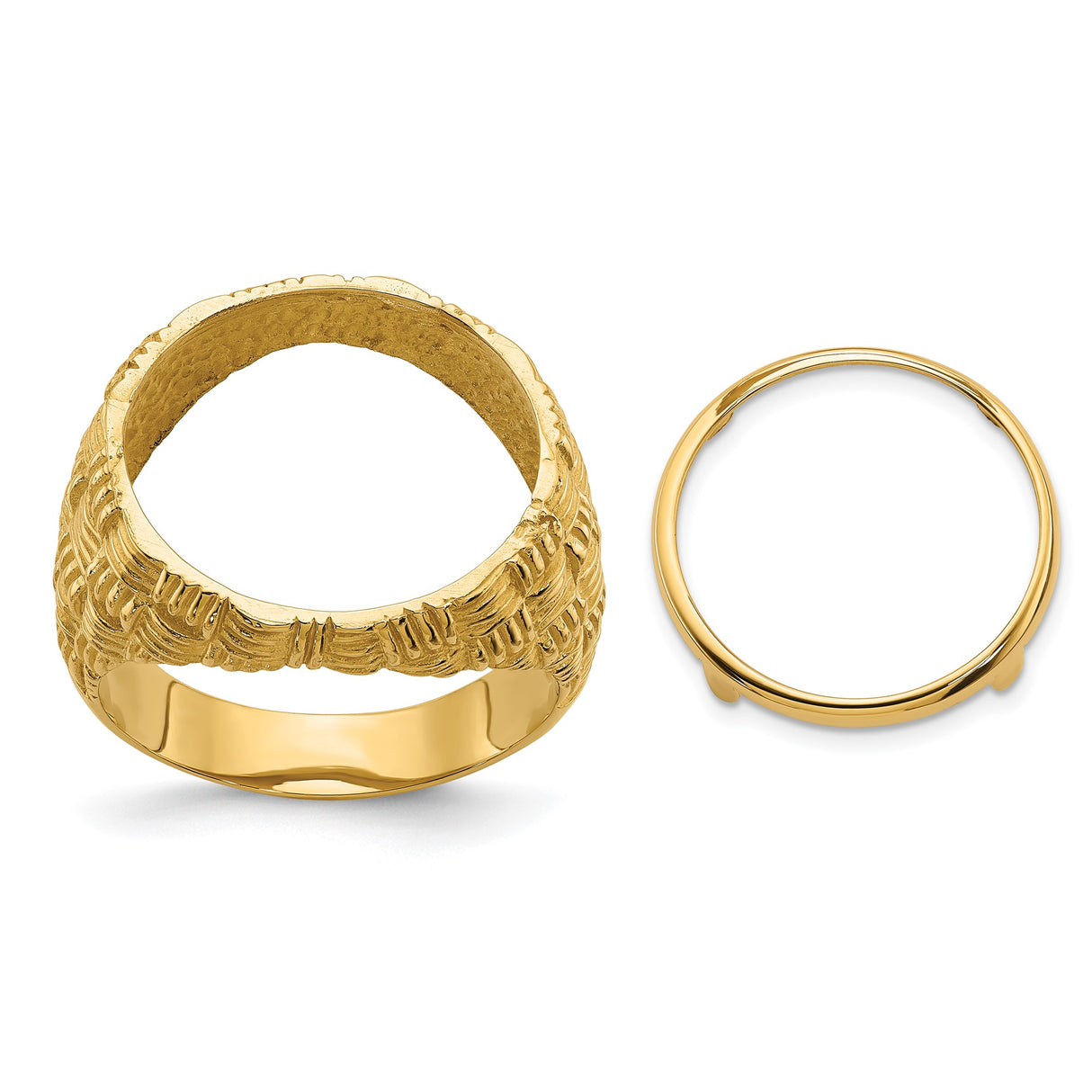 17 mm 14k Yellow Gold coin bezel ring for UK £10 Britannia