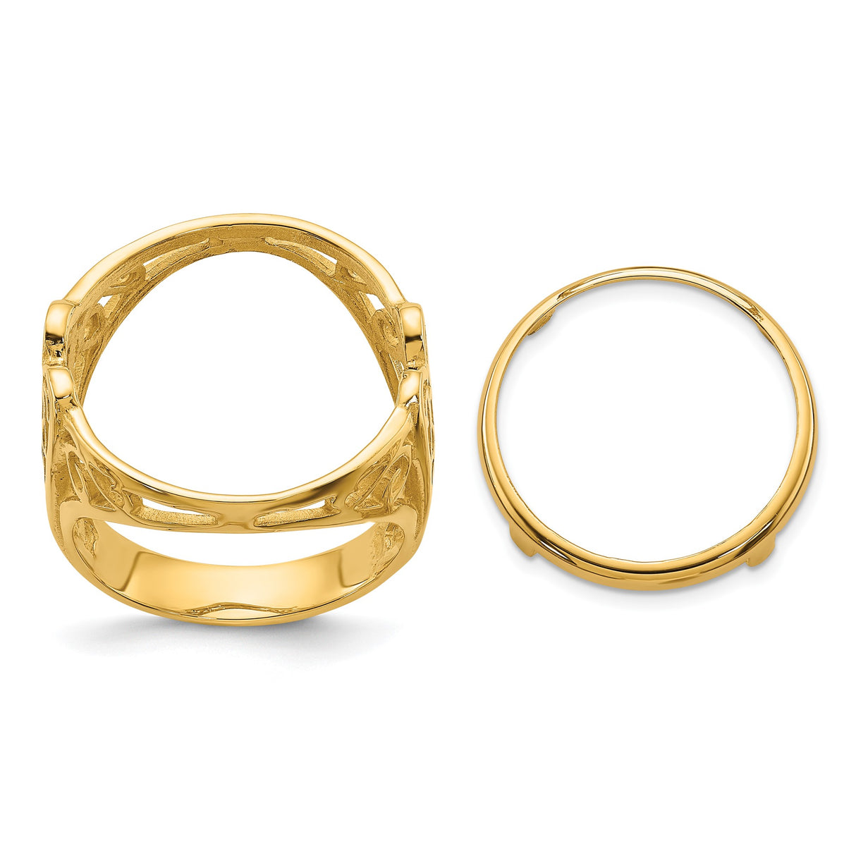 17 mm 14k Yellow Gold coin bezel ring for UK £10 Britannia