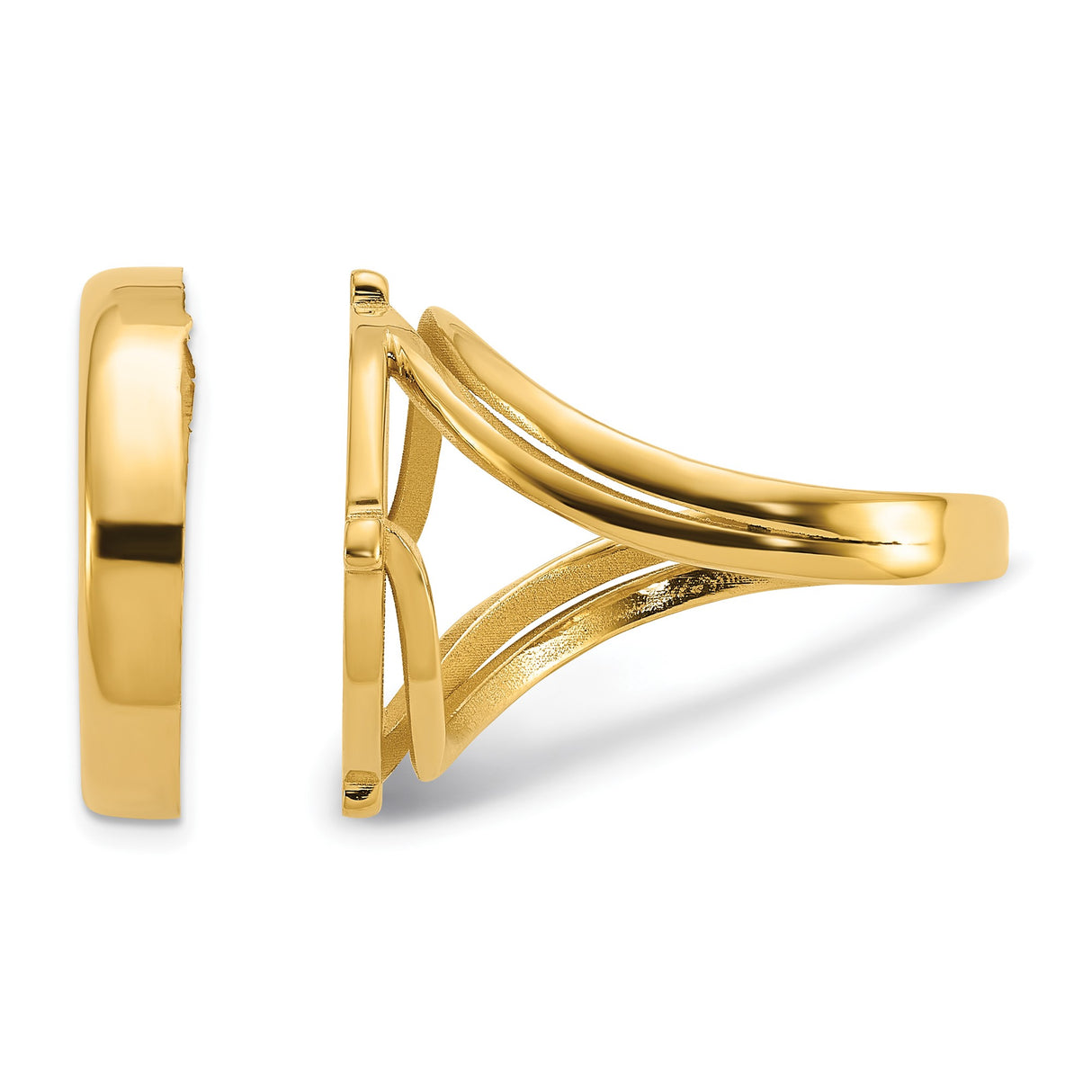 17 mm 14k Yellow Gold coin bezel ring for UK £10 Britannia — additional image