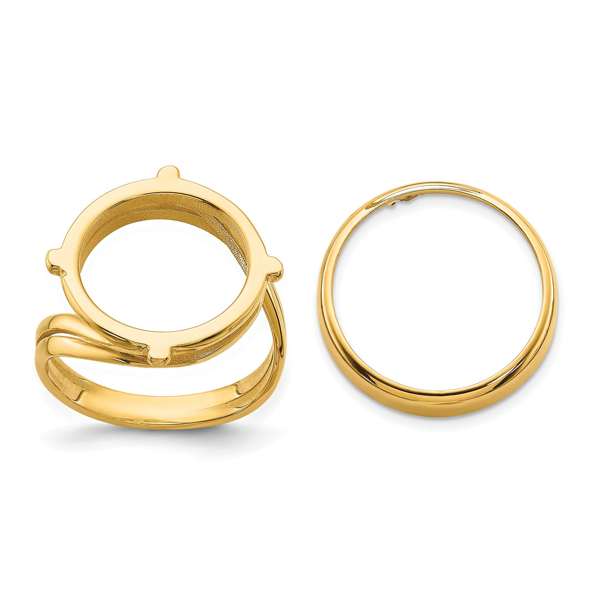 17 mm 14k Yellow Gold coin bezel ring for UK £10 Britannia