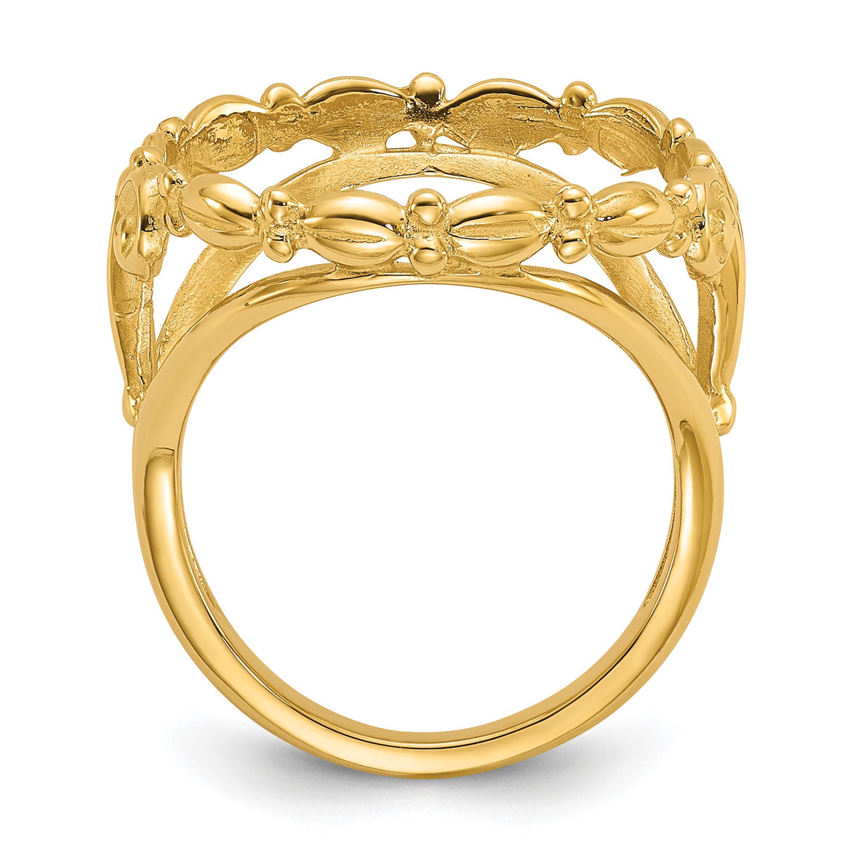 17 mm 14k Yellow Gold coin bezel ring for UK £10 Britannia — alternate view