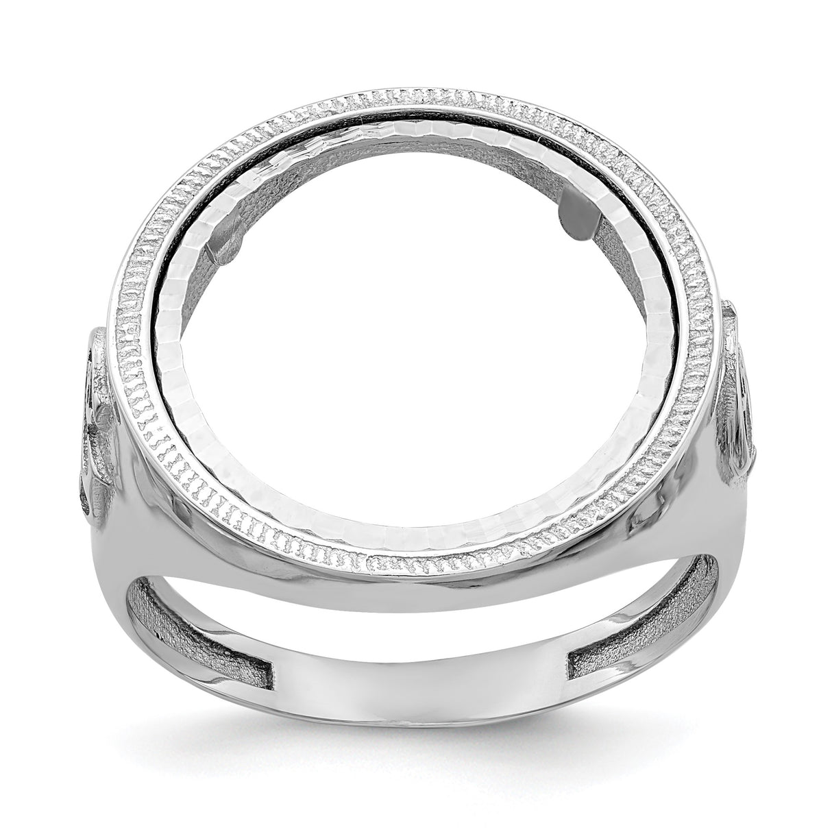 17 mm 14k White Gold coin bezel ring for UK £10 Britannia — additional image
