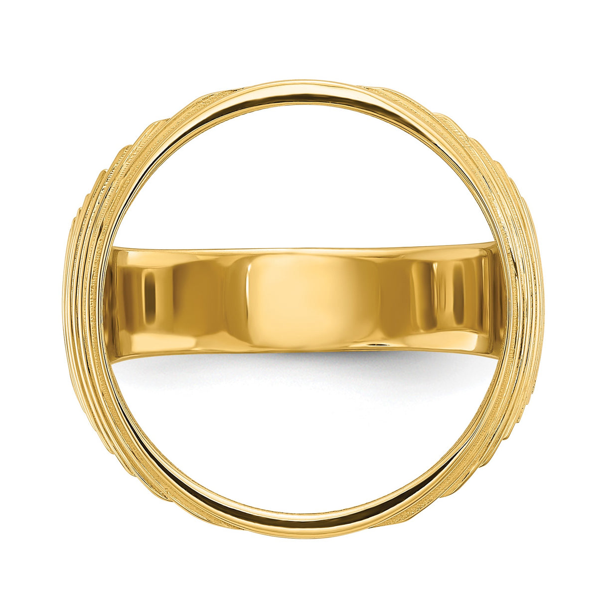 17 mm 10k Yellow Gold coin bezel ring for UK £10 Britannia — additional image