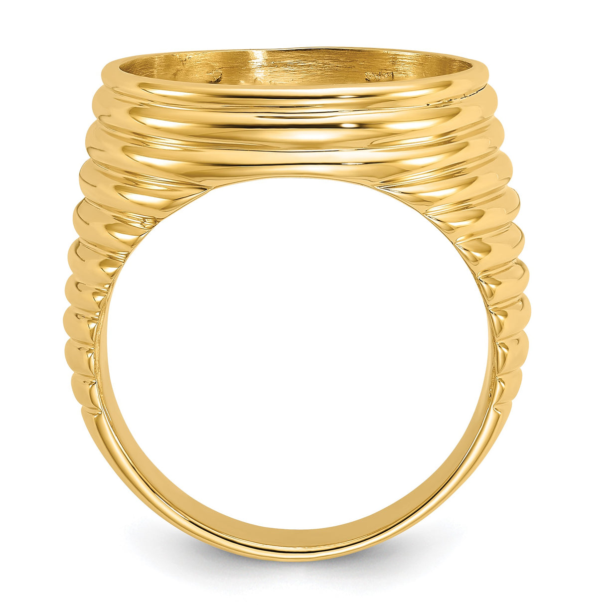 17 mm 14k Yellow Gold coin bezel ring for UK £10 Britannia — alternate view