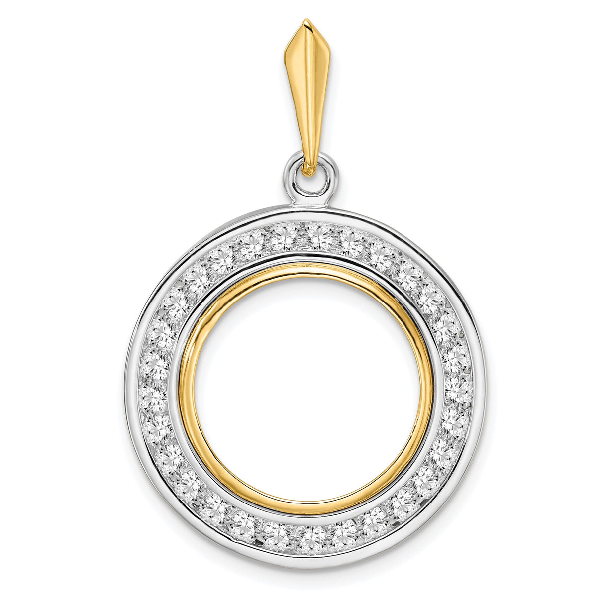 17 mm 14k Multi-Tone Gold coin bezel for UK £10 Britannia