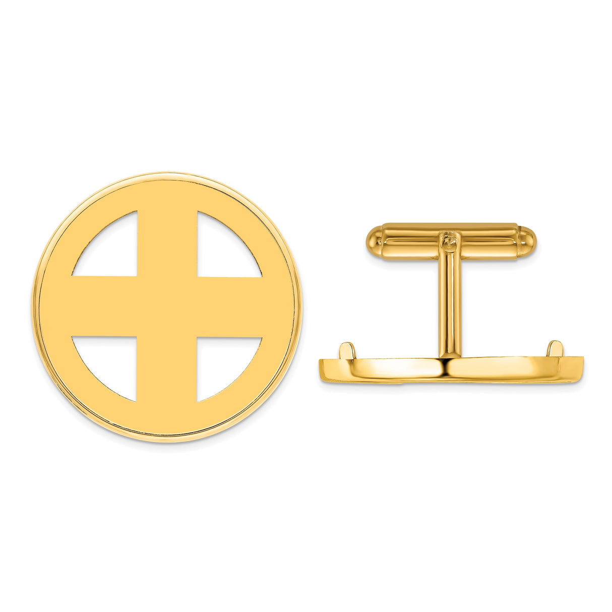 27 mm 14k Yellow Gold coin bezel cuff links for UK £50 Britannia