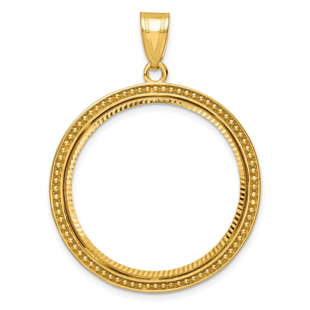 27 mm 14k Yellow Gold coin bezel for UK £50 Britannia