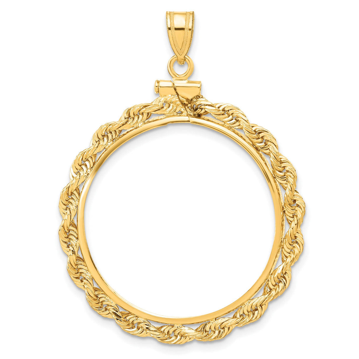 27 mm 14k Yellow Gold coin bezel for UK £50 Britannia