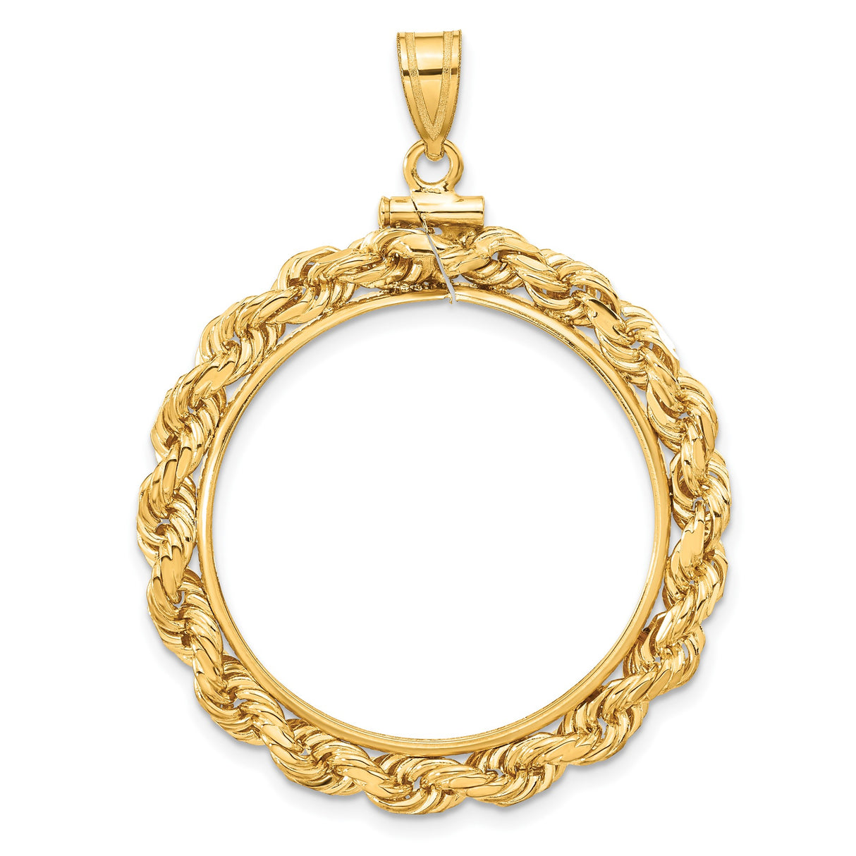 27 mm 14k Yellow Gold coin bezel for UK £50 Britannia