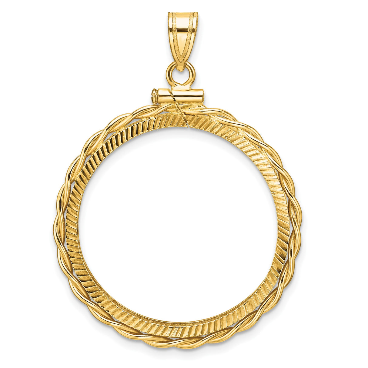27 mm 14k Yellow Gold coin bezel for UK £50 Britannia